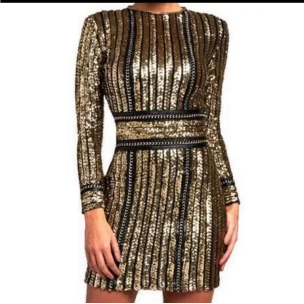 NWOT Gold chain sequin dress
